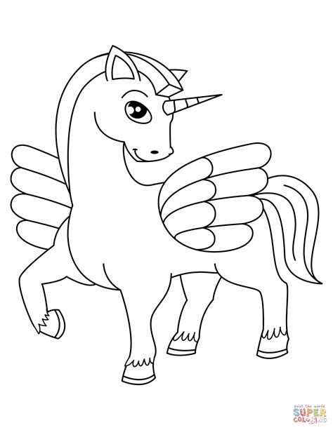 cute winged unicorn coloring page  printable coloring pages