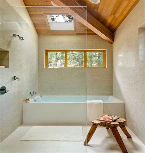 note full bath with tub and shower save space by locating
