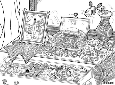 jewelry box fashion adult coloring pages