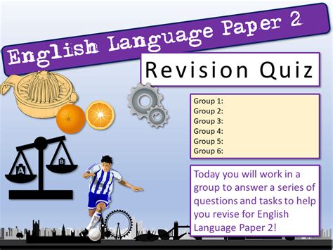 english language paper  revision quiz teaching resources