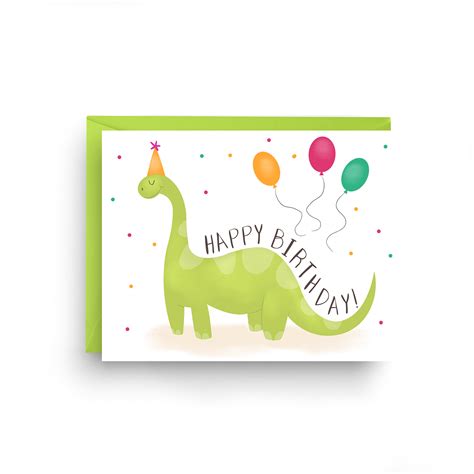 dinosaur birthday card birthday cards  boys watercolor birthday