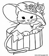 Coloring Girls Kitten Cats Pages Printable sketch template