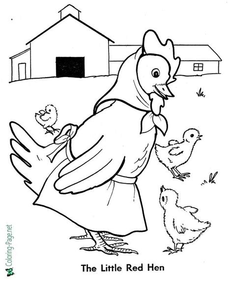 red hen colouring sheets bmp stop