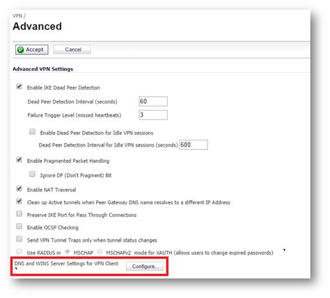 How Can I Configure Dns And Wins Server Settings For Vpn