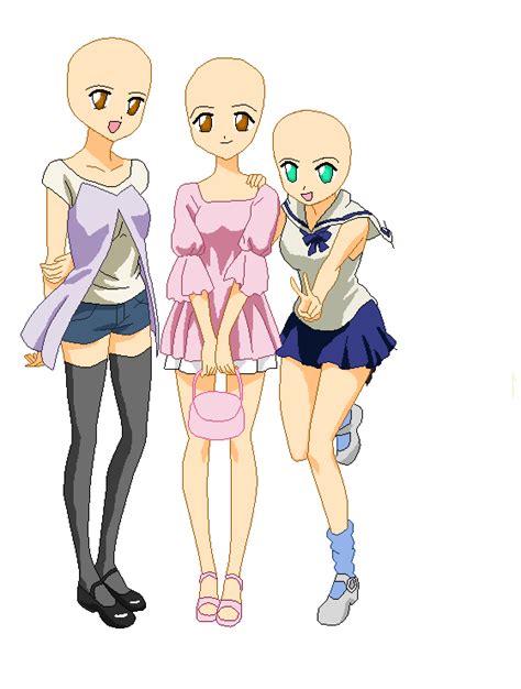 three girls base re edit by animelover19998 on deviantart