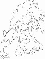 Lycanroc Lineart sketch template