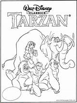 Tarzan Coloring Pages Disney Color Kids Printable Sheets Book Jane Colouring Dibujos Sheet Para Cartoon Colorear Library Clipart Print Codes sketch template