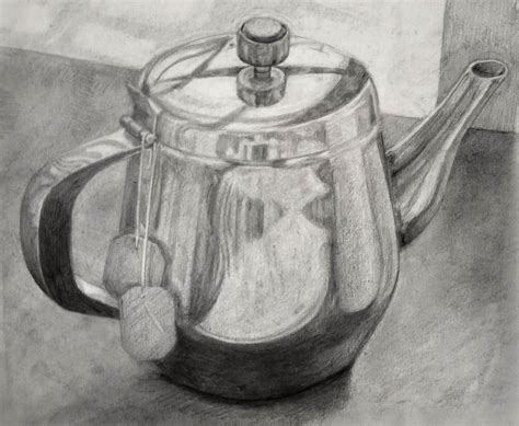 teapot graphite  teapot drawing drawings graphite drawings