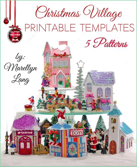 christmas village house templates  print diy  paper similar