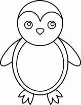 Penguin Coloring Pages Cartoon Cliparts Clip Line Cute Drawings Attribution Forget Link Don sketch template