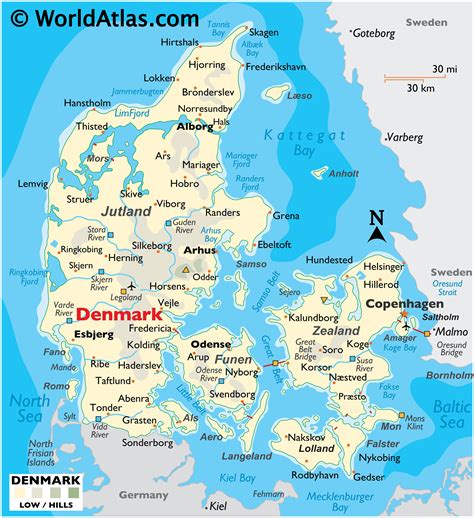 denmark map geography of denmark map of denmark