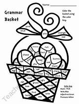 Adjective Basket Grammar Easter Cestino Verbs Pasqua Robertosconocchini sketch template