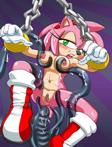 Rule 34 Amy Rose Anthro Artist Request Blush Boots Breast Grab