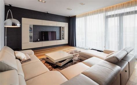living roomappealing large modern tv room design  cream leather