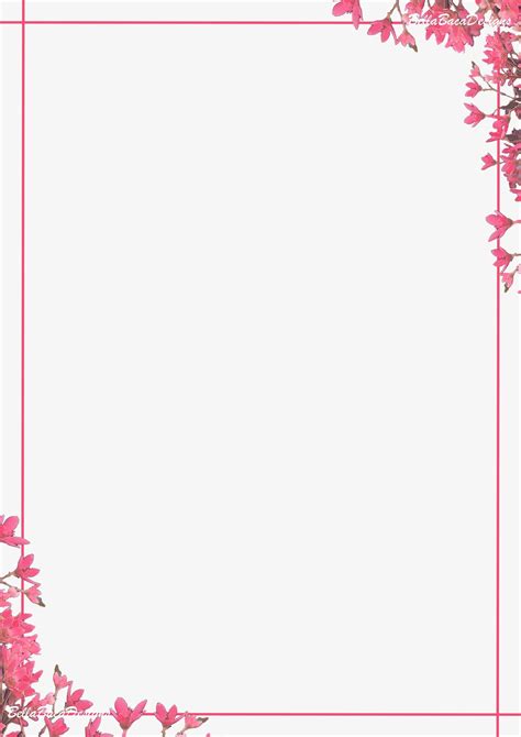 printable pretty  pink floral flower page border  page corner