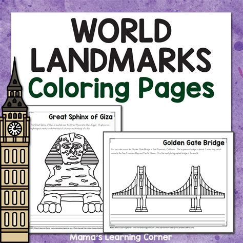 world landmark coloring pages mamas learning corner