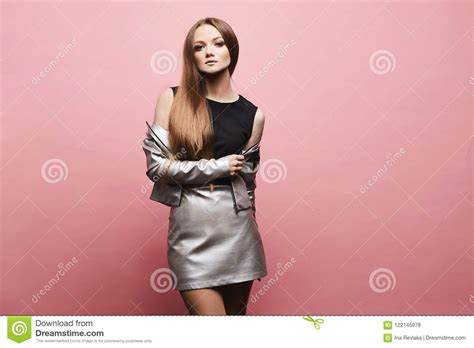 Beautiful And Fashionable Blonde Model Girl With Gentle