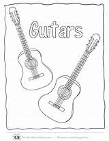 Coloring Pages Guitar Electric Popular sketch template