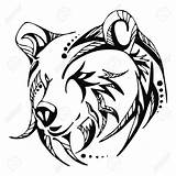 Bear Tattoo Tribal Head Drawing Grizzly Tattoos Outline Stencils Calm Drawings Animal Patterned Ours Stencil Choose Board Clipart Getdrawings Growling sketch template