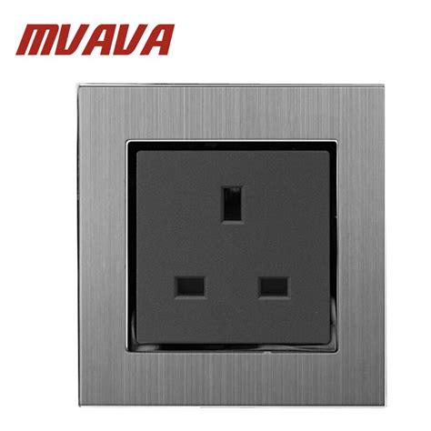 luxury uk style standard wall socket    decorative wall plug power socket satin metal