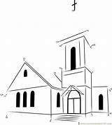 Church Dots Connect Dot Perfect Kids sketch template