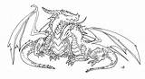 Lineart Dragon Pair sketch template