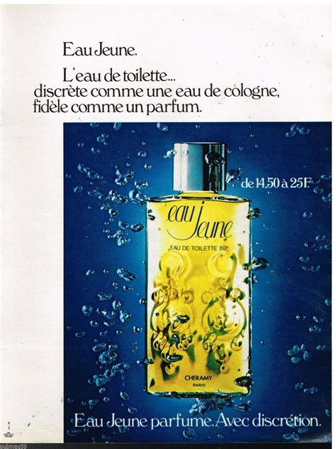 cheramy eau jeaune  deodorant anuncio perfume vintage ads genres flask barware scent
