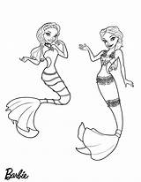 Barbie Coloring Pages Mermaid Mermaids sketch template