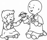 Caillou Coloring Rosie Play Pages Wecoloringpage sketch template