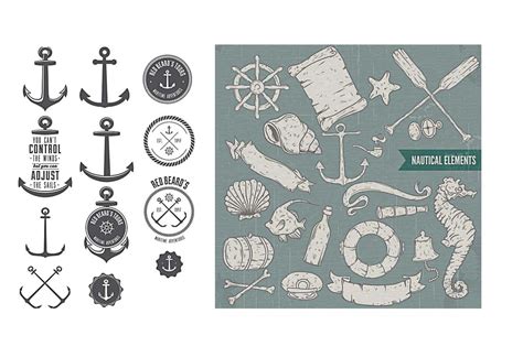 nautical elements set vector free download