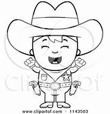 Cowboy Sheriff Cartoon Coloring Clipart Kid Cheering Pages Vector Cory Thoman Outlined Callies Royalty Happy Small sketch template