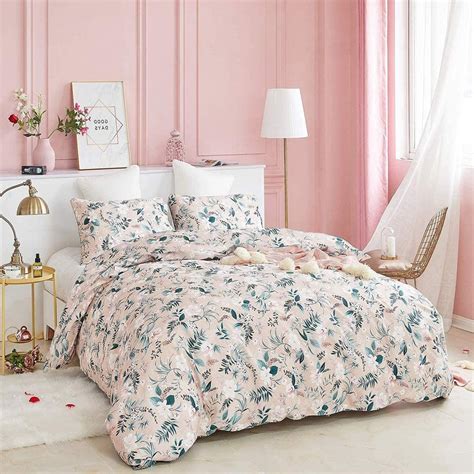 Cottonight Floral Comforter Set Queen Pink Boho Comforter Pink Navy