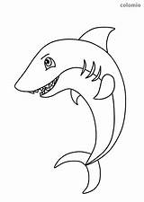 Shark Coloring Pages Simple Animals Sharks Sheets Printable Baby sketch template