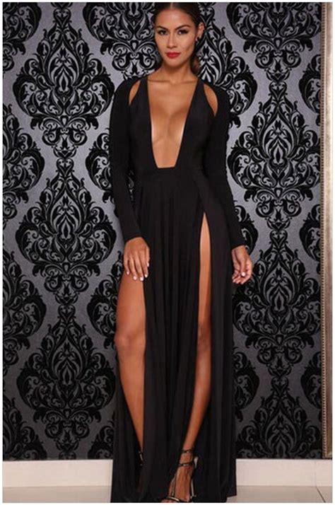 Cheap Black Long Sleeve Maxi Formal Evening Gowns Online Store For