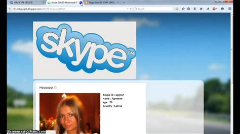 skype girls id facebook website youtube