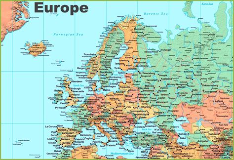 printable map  europe  cities  printable templates