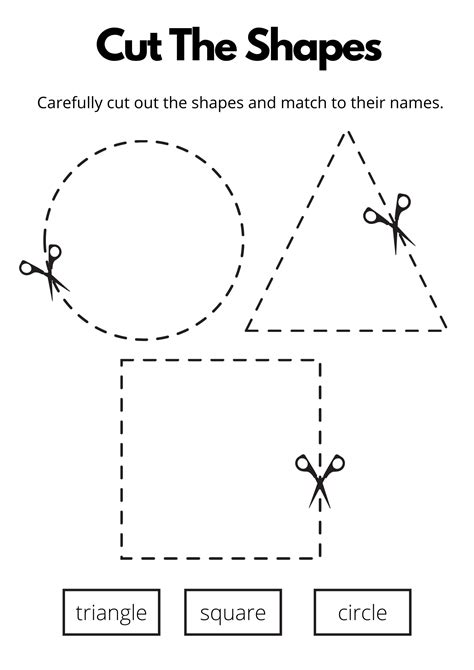 cutting shapes  kids printable  printable worksheet