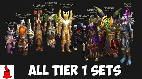 Wow Classic All Tier 1 Sets Youtube