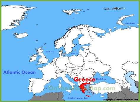 greece location   europe map