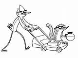 Regular Coloring Show Mordecai Rigby Pages Color Lawn Mower Print Cooling Cartoon Printable Characters Categories Getdrawings Game sketch template