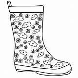 Coloring Boots Rain Printable Outline sketch template