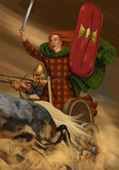queen boudicca   iceni rides  battle  ad    celtic warriors ancient celts