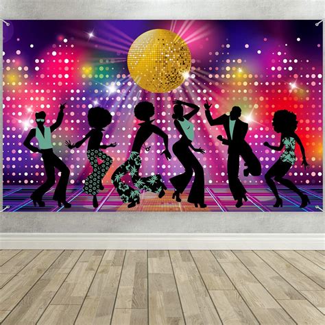 disco party decorations supplies large fabric    disco fever dancers backdrop