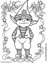 Elf Coloring Little Pages sketch template