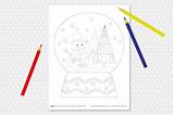 Coloring Snowglobe Sign sketch template