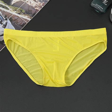 2020 new mens ice silk panties ultra thin silky breathable translucent