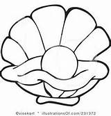 Shell Coloring Pages Oyster Printable Nature Getcolorings Clam sketch template