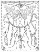 Coloring Dream Catcher Pages Dreamcatcher Butterfly Adult Adults Printable Colouring Drawing Tattoo Native American Book Etsy Butterflies Catchers Mandala Sheets sketch template