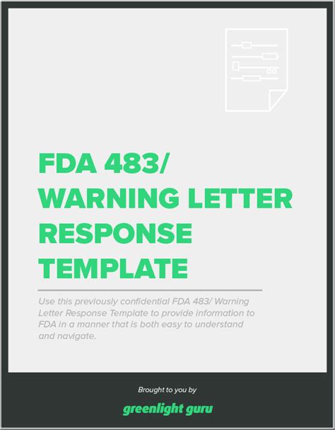 fda  warning letter response template