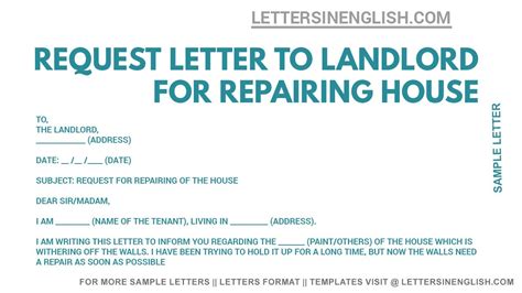 letter  landlord requesting repairs  house   write  letter